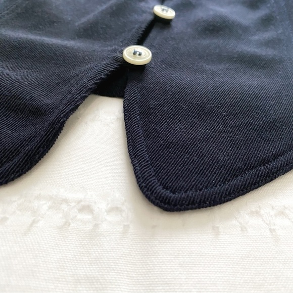 Patrick GERARD WOOL BLEND NAVY BUTTON FRONT SLEEVELESS CROPPED TANK TOP - 42 - Picture 9 of 9